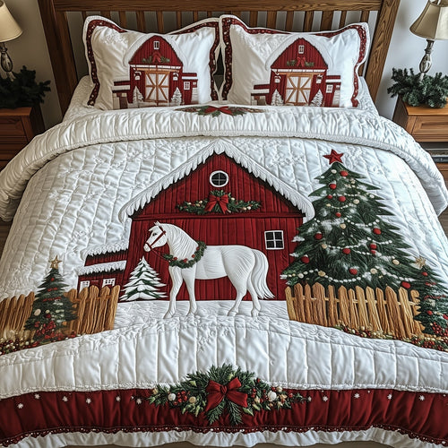 Winter Horse Barn Duvet Cover Set GFTONT4087