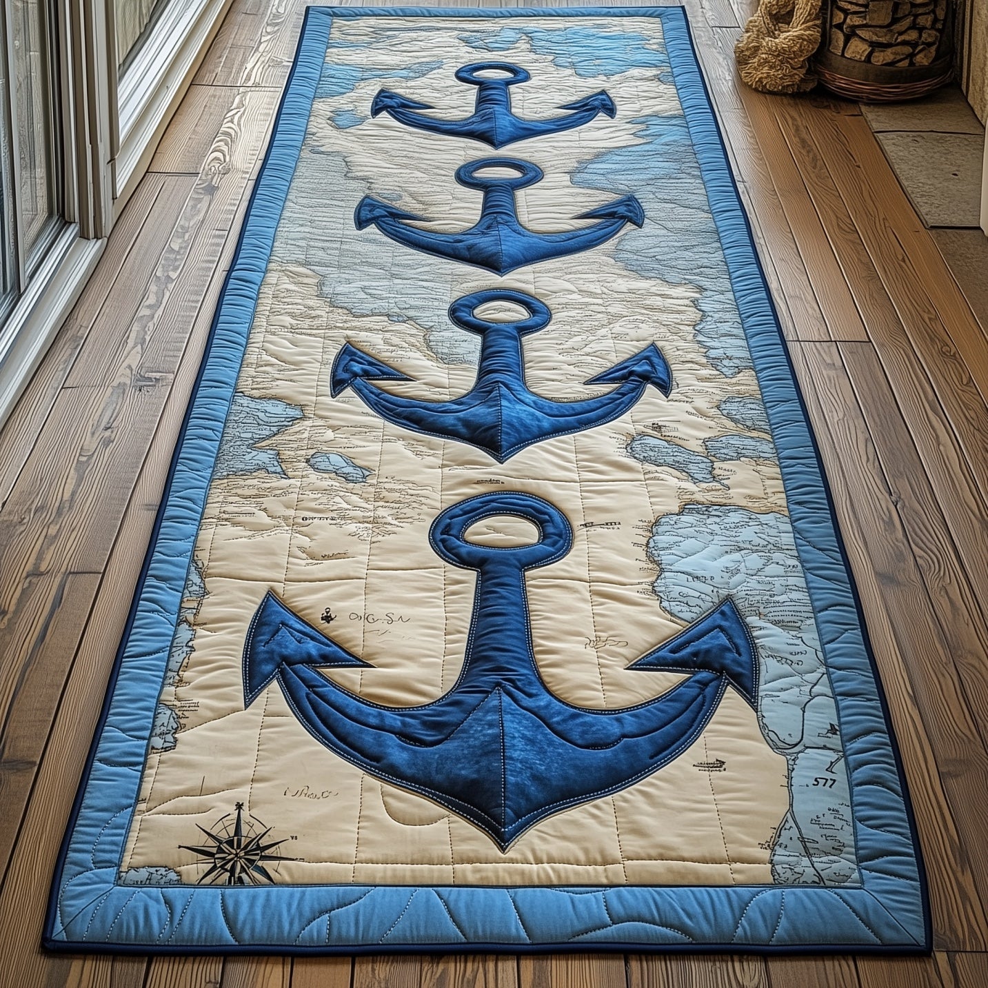 Nautical Anchor Runner Rug GFTONT4102