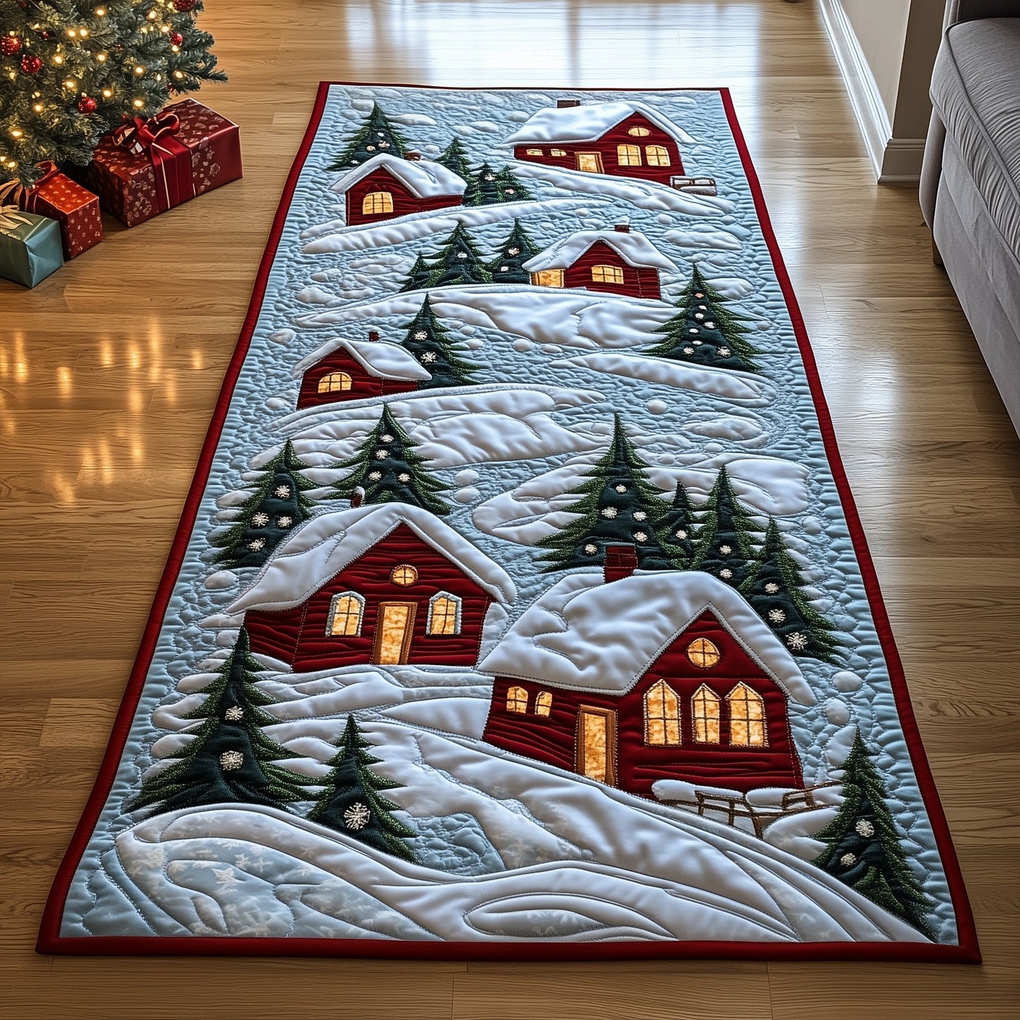 Christmas Village Runner Rug GFTONT4133