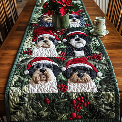 Festive Schnauzer Quilted Table Runner GFTONT4162