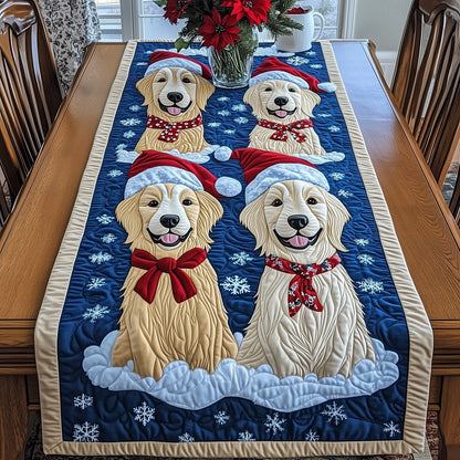 Festive Golden Pups Quilted Table Runner GFTONT4248