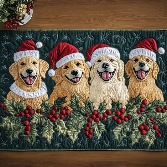 Festive Golden Retriever Quilted Table Runner GFTONT4251