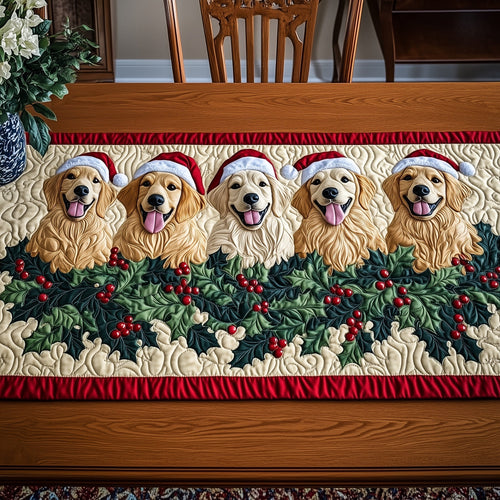 Festive Golden Retriever Quilted Table Runner GFTONT4252