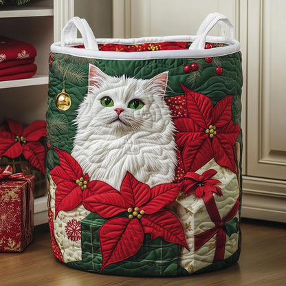 Elegant Festive Meow Quilted Laundry Basket GFTONT4267