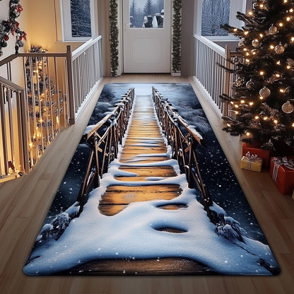 Snowy Bridge Cross Runner Rug GFTONT4286