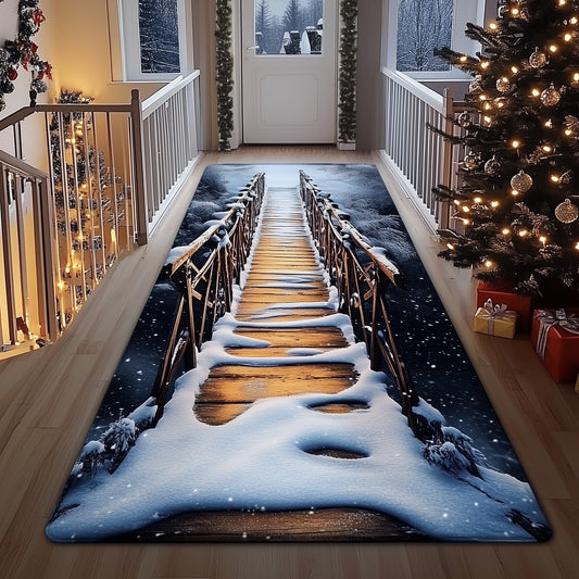 Snowy Bridge Cross Runner Rug GFTONT4286