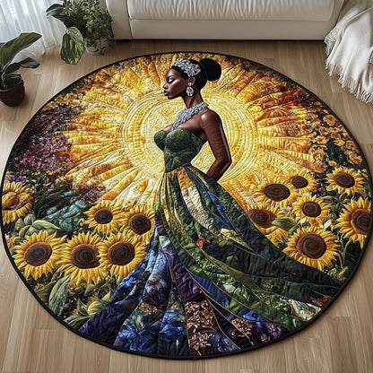 Graceful Melanin Quilted Round Mat GFTONT4365