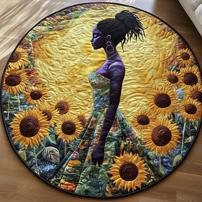 Graceful Melanin Quilted Round Mat GFTONT4366