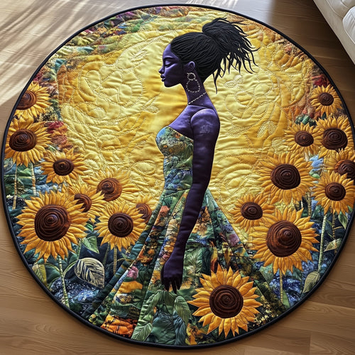 Graceful Melanin Quilted Round Mat GFTONT4366