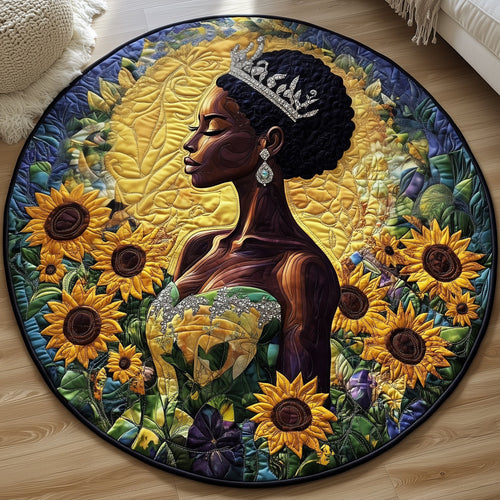 Graceful Melanin Quilted Round Mat GFTONT4367