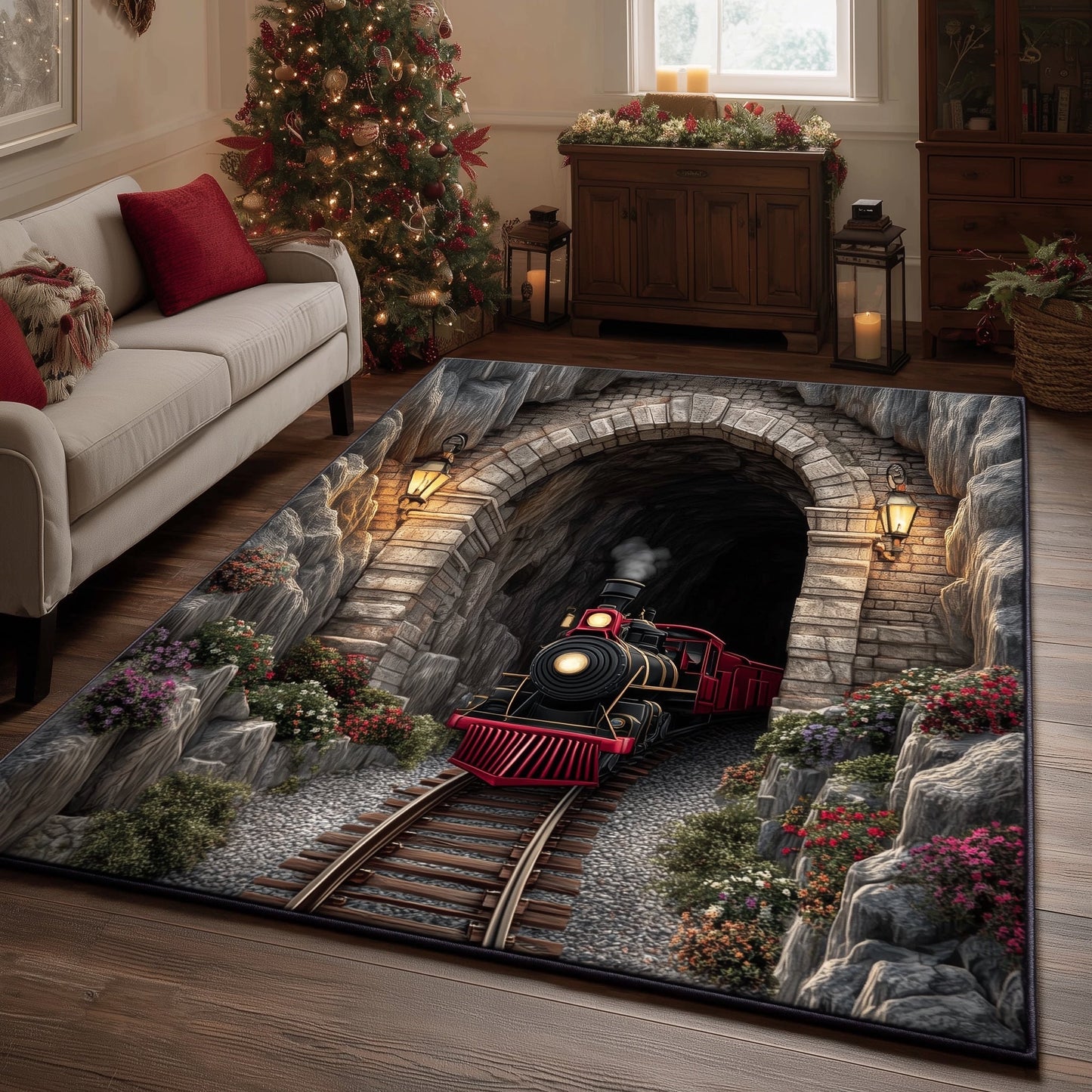 Festive Railway Area Rug GFTONT4379