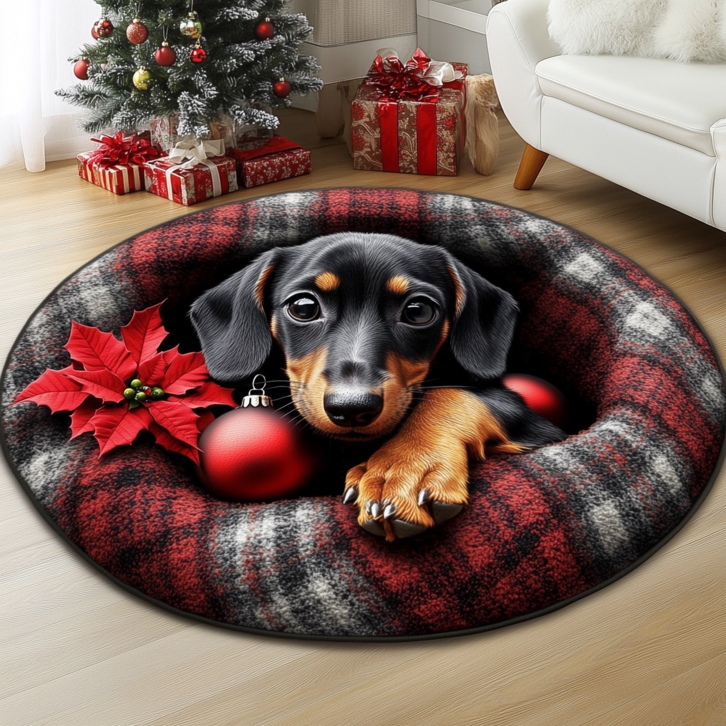 Cozy Puppy Nest Quilted Round Mat GFTONT4395
