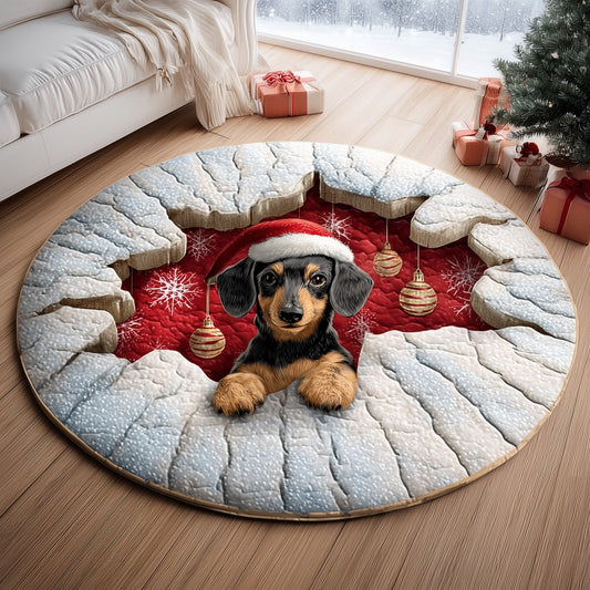 Festive Dachshund Quilted Round Mat GFTONT4399