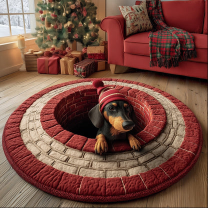Dachshund Visit Quilted Round Mat GFTONT4400