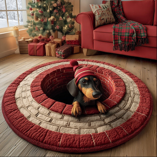 Dachshund Visit Quilted Round Mat GFTONT4400