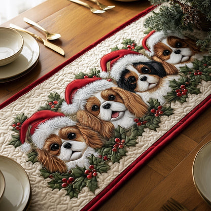 Christmas King Charles Quilted Table Runner GFTONT4413