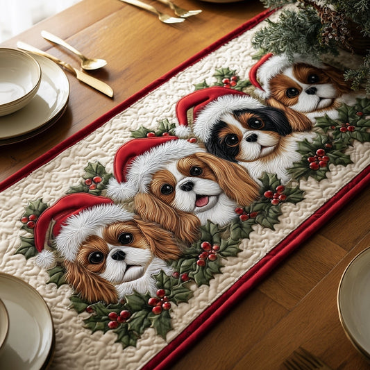 Christmas King Charles Quilted Table Runner GFTONT4413