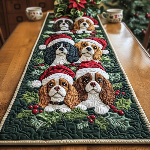 Christmas King Charles Quilted Table Runner GFTONT4415