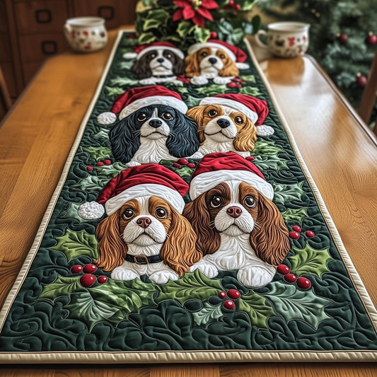 Christmas King Charles Quilted Table Runner GFTONT4415
