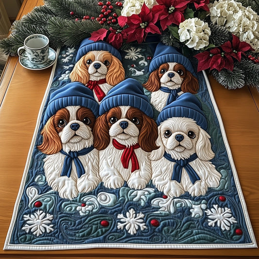 Festive King Charles Quilted Table Runner GFTONT4417