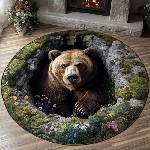 Grizzly Visit Quilted Round Mat GFTONT4420