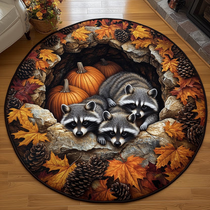 Raccoon Family Quilted Round Mat GFTONT4429