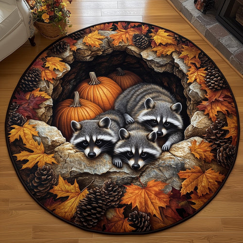 Raccoon Family Quilted Round Mat GFTONT4429