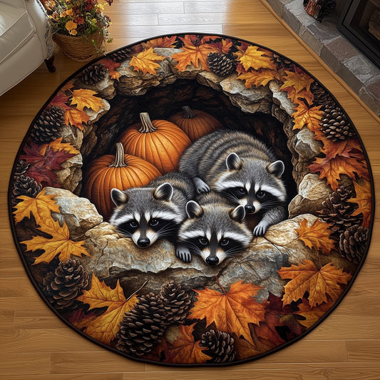 Raccoon Family Quilted Round Mat GFTONT4429