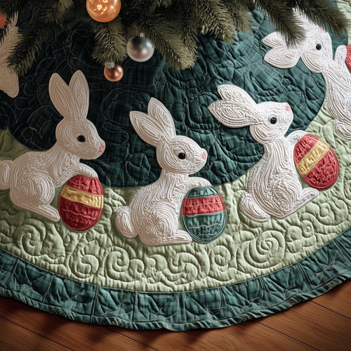 Cutesy Bunnies Quilted Tree Skirt GFTONT4435