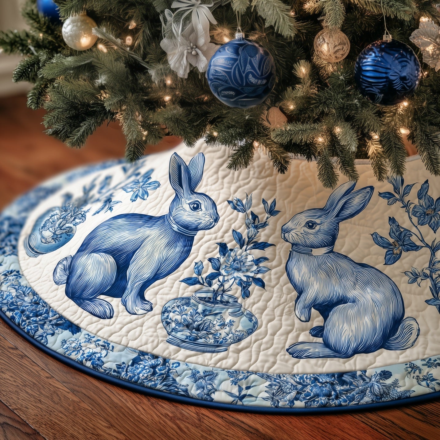 Adorable Rabbit Quilted Tree Skirt GFTONT4438