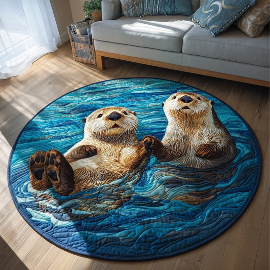 Otter Pair Quilted Round Mat GFTONT4440