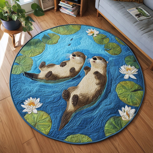 Otter Pair Quilted Round Mat GFTONT4442