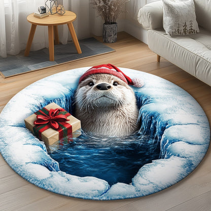 Otter Present Quilted Round Mat GFTONT4443