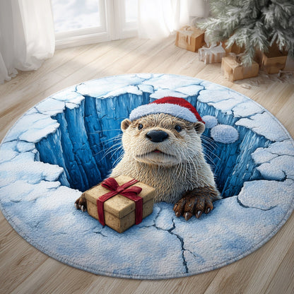 Otter Present Quilted Round Mat GFTONT4444