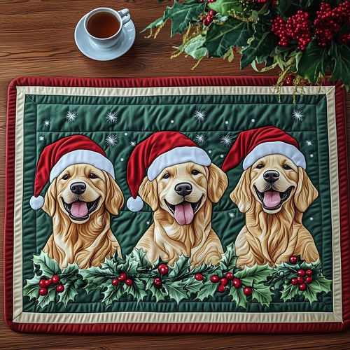 Festive Golden Retriever Quilted Placemat GFTONT4456