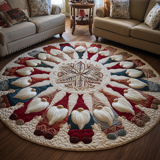 Festive Gnome Quilted Round Mat GFTONT4476