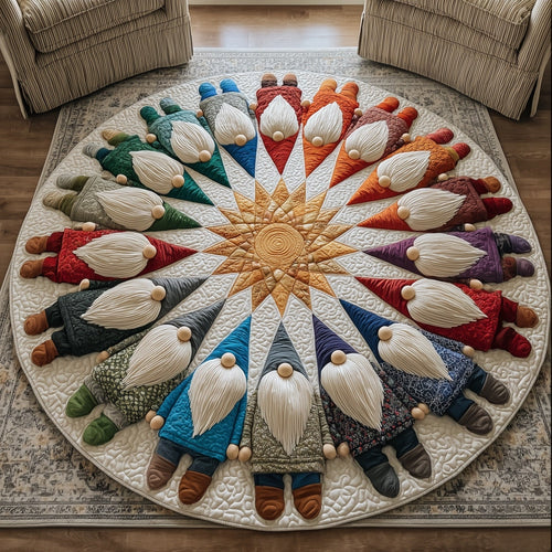 Festive Gnome Quilted Round Mat GFTONT4478