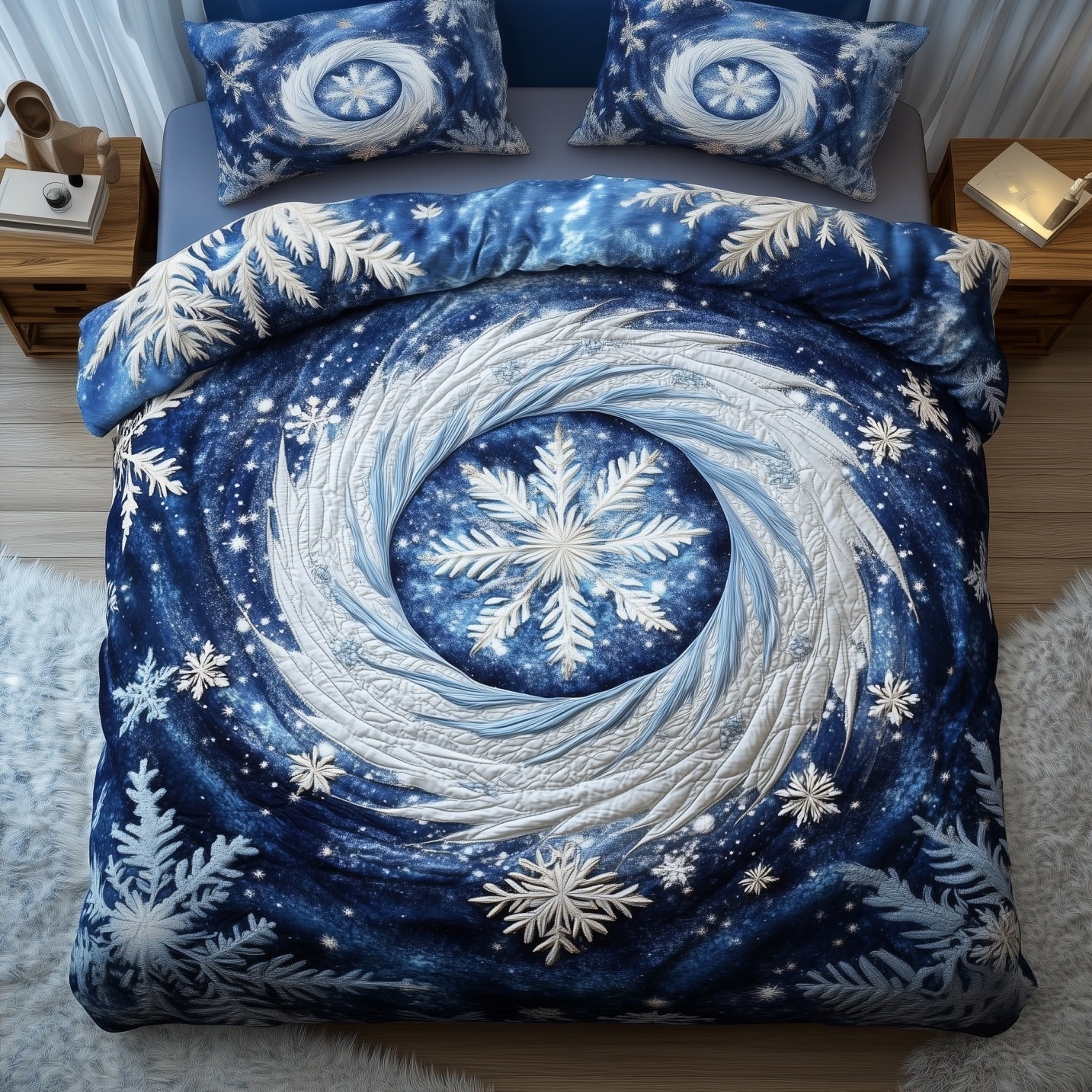 Snowy Vortex Duvet Cover Set GFTONT4494