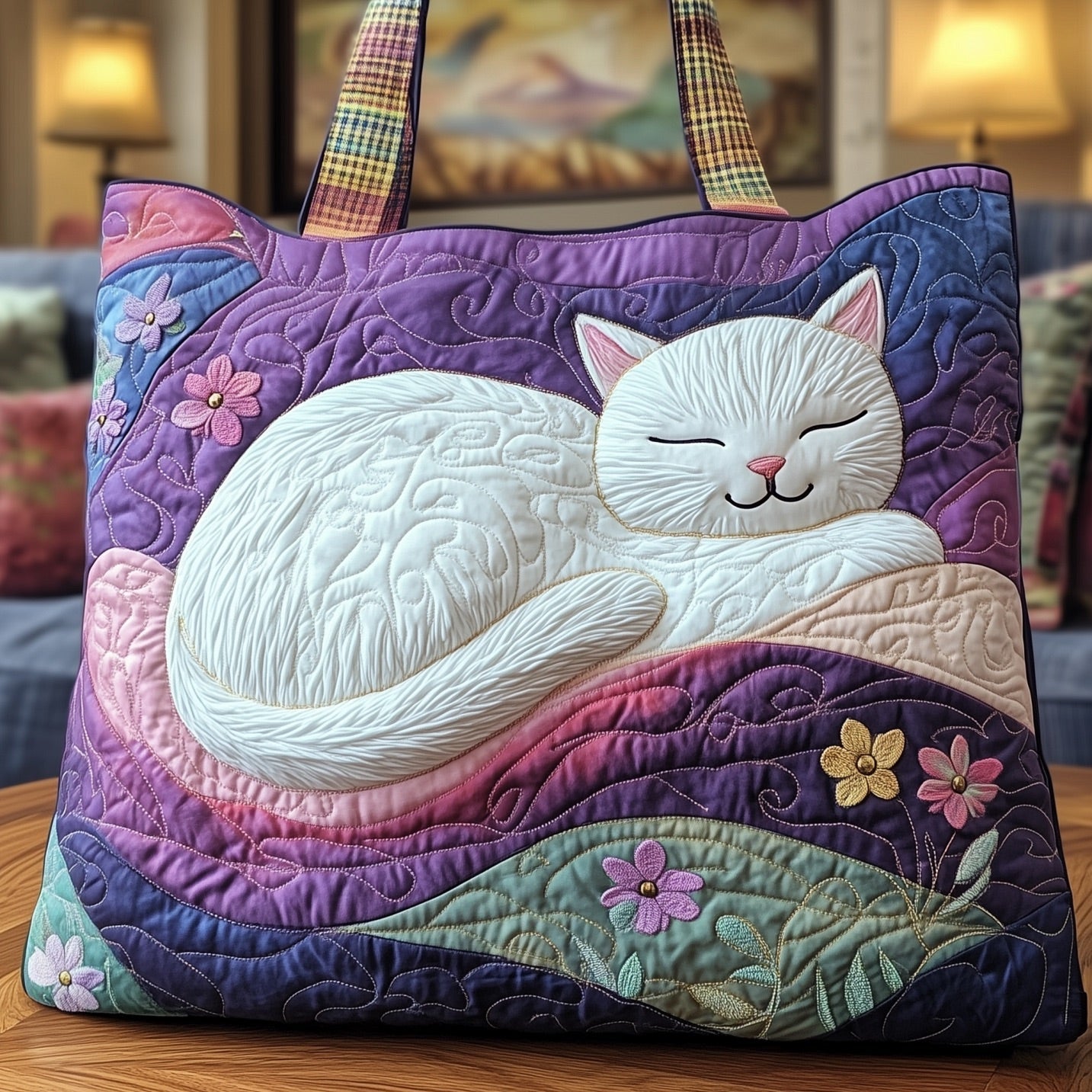 Meow Nap Quilted Tote Bag GFTONT4526