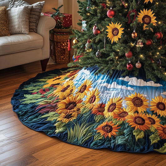 Sunflower Field Quilted Tree Skirt GFTONT4531
