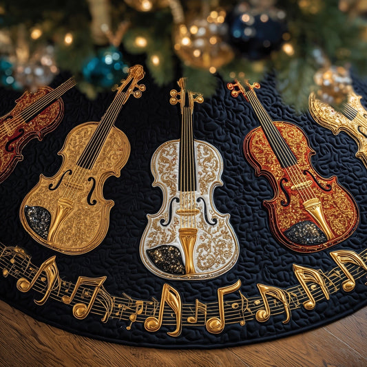 Acoustic Violin Quilted Tree Skirt GFTONT4540