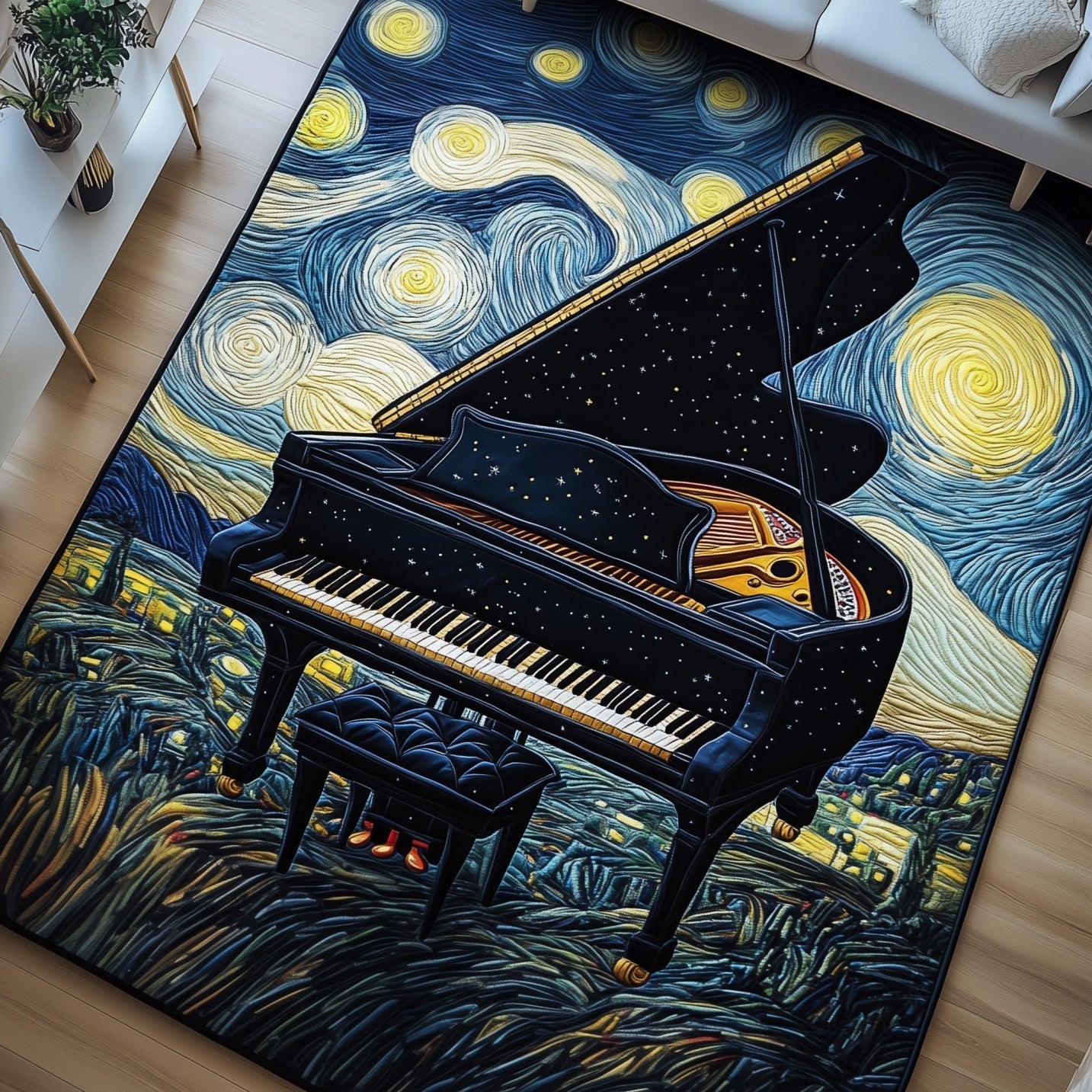 Starry Grand Piano Area Rug GFTONT4558