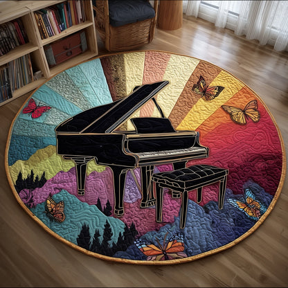 Retro Piano Quilted Round Mat GFTONT4561