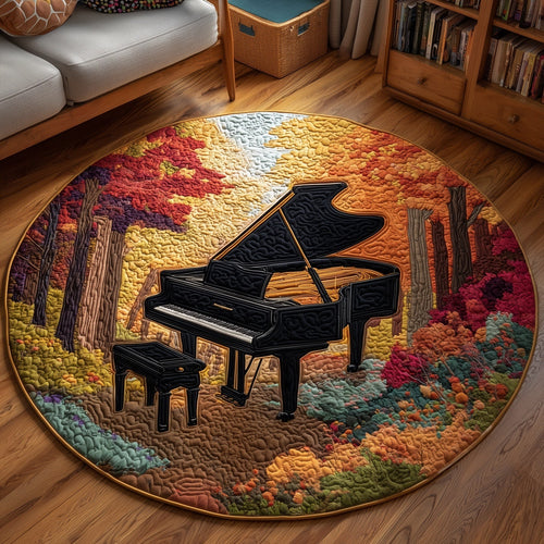 Autumn Piano Quilted Round Mat GFTONT4564