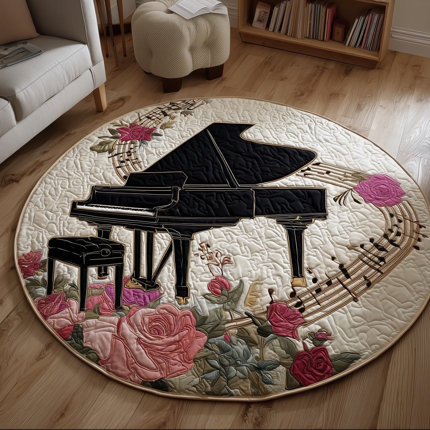 Grand Piano Quilted Round Mat GFTONT4566