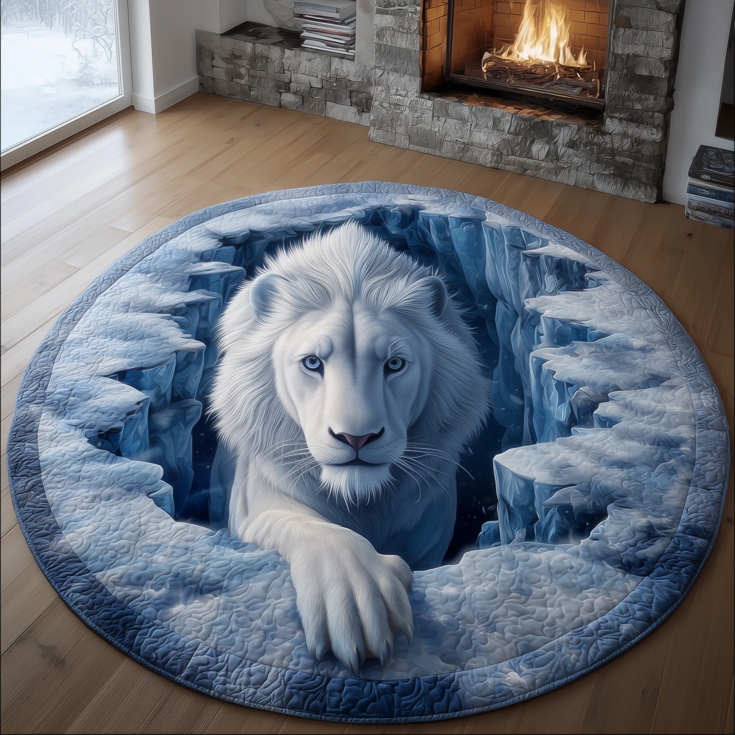 Winter Lion Quilted Round Mat GFTONT4614