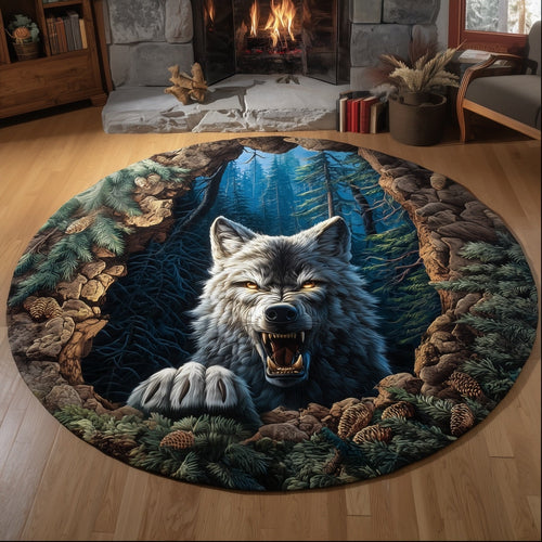Wolf In the Wood Quilted Round Mat GFTONT4622