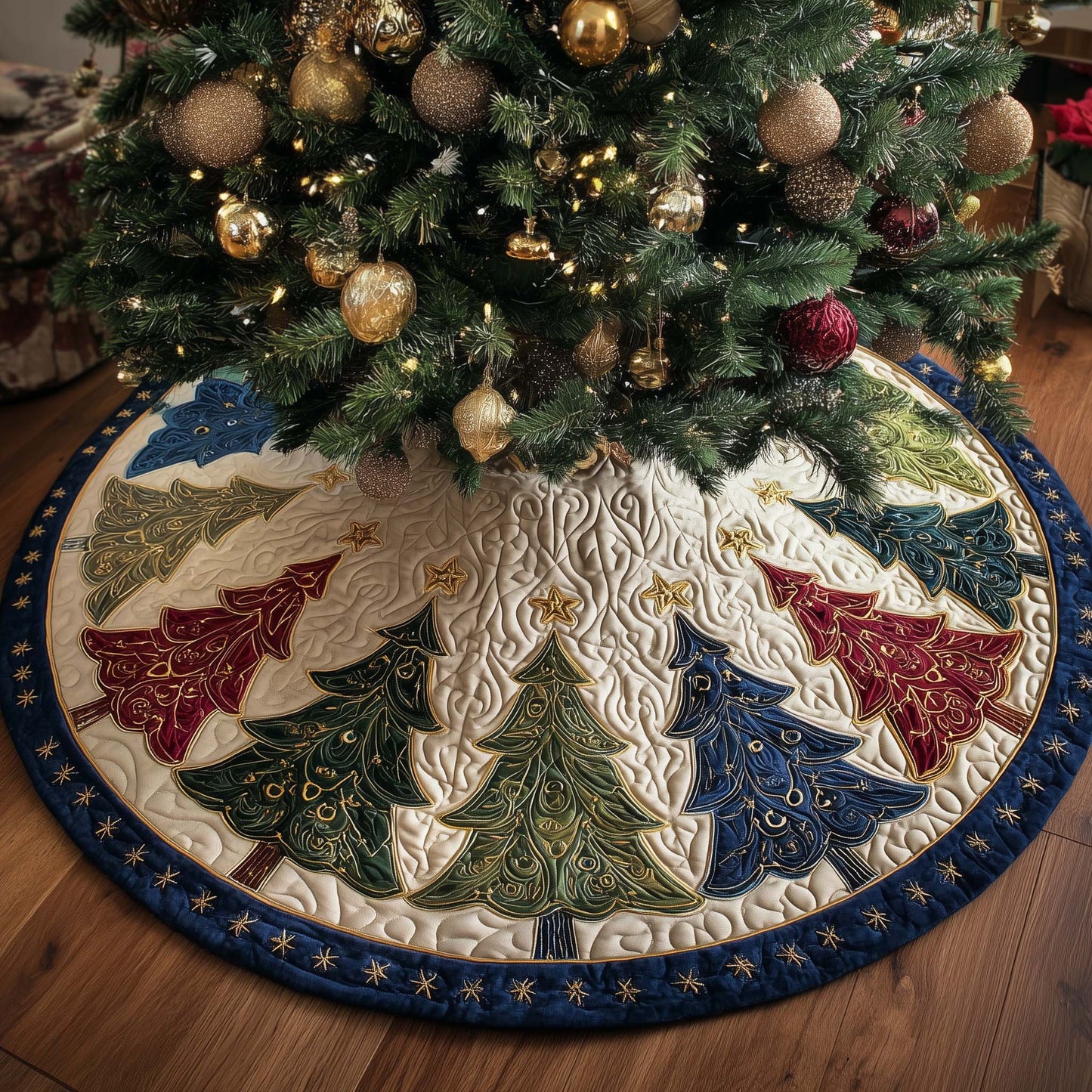 Christmas Evergreen Quilted Tree Skirt GFTONT4658