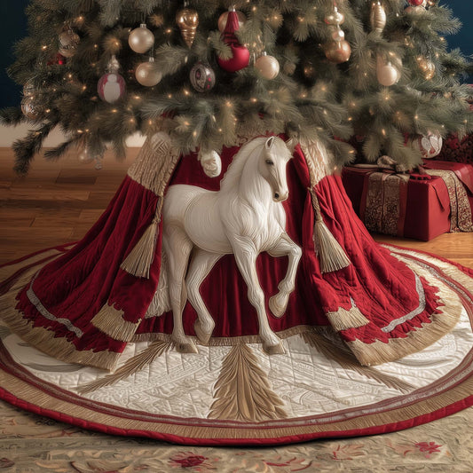 Festive Horse Quilted Tree Skirt GFTONT4671