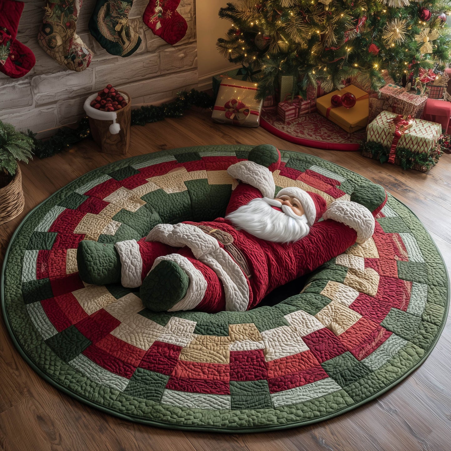 Jolly Santa Quilted Round Mat GFTONT4709